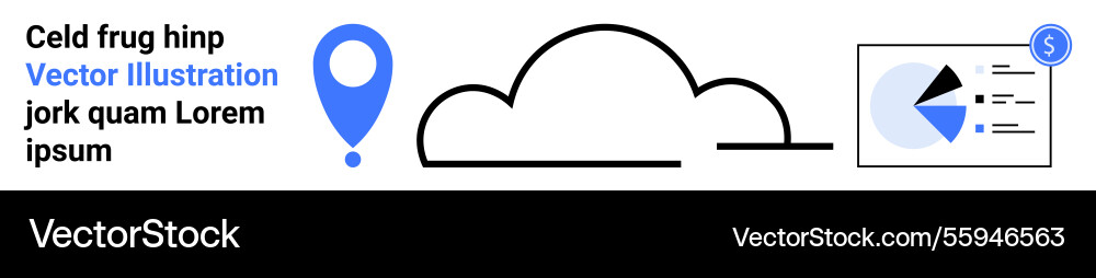 Cloud storage with location marker and data Cloud storage with location marker and data Vector Image
