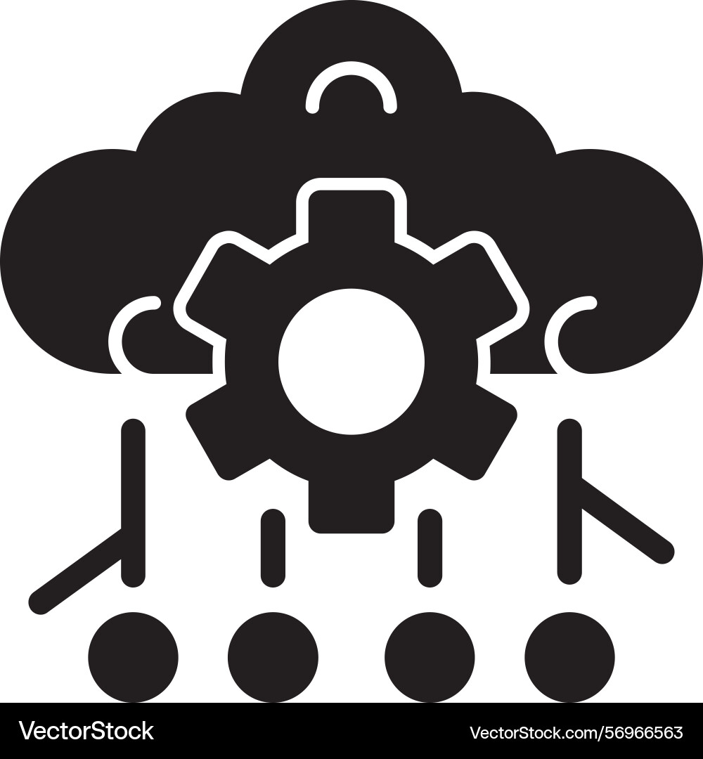 Deep learning glyph style icon design Vector Image