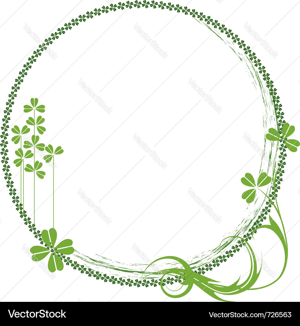 Green Shamrock Frame Vector Image