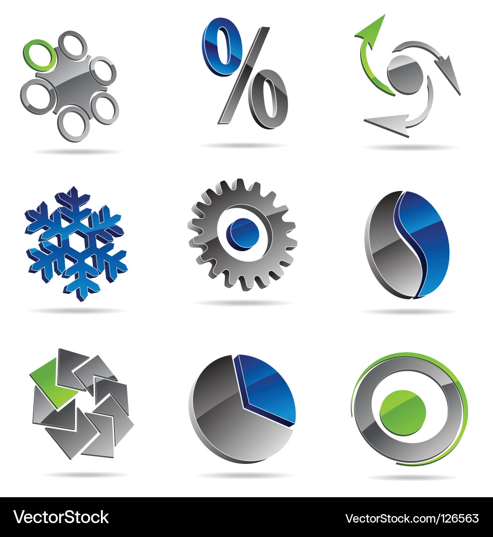 Modern Geometric Icon Set Vector Image