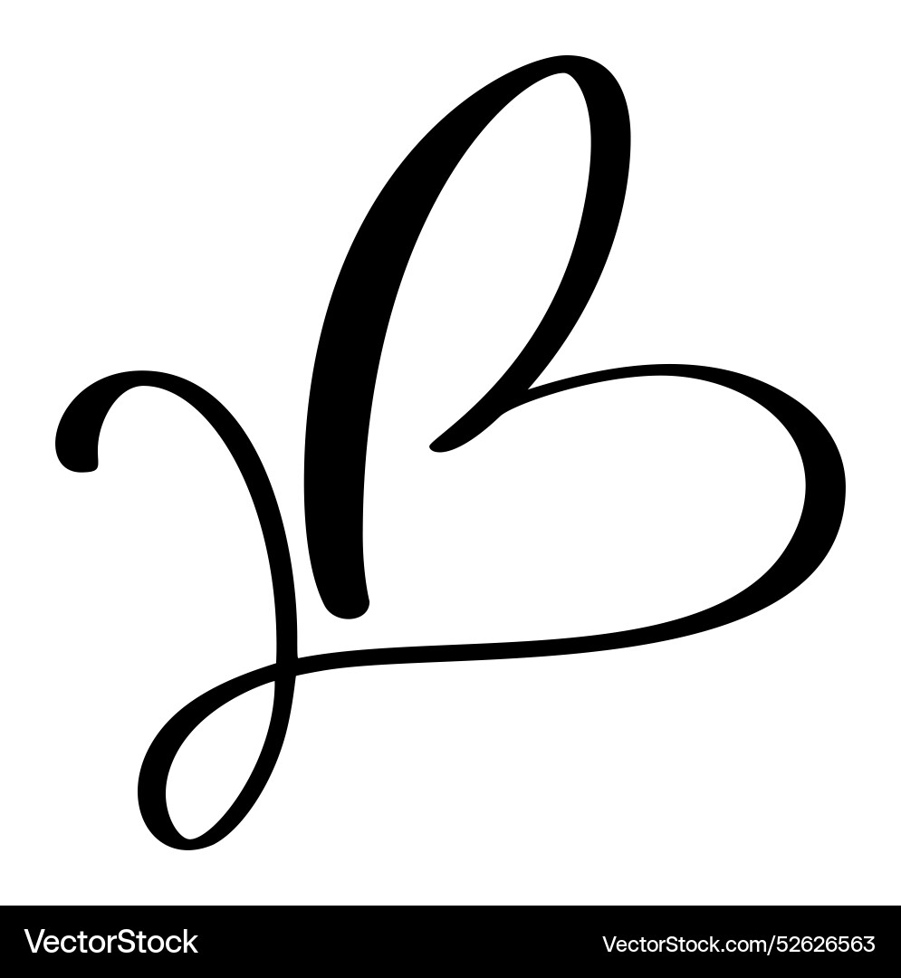 Vintage heart letter monogram logo b love Vintage heart letter monogram logo b love vector image
