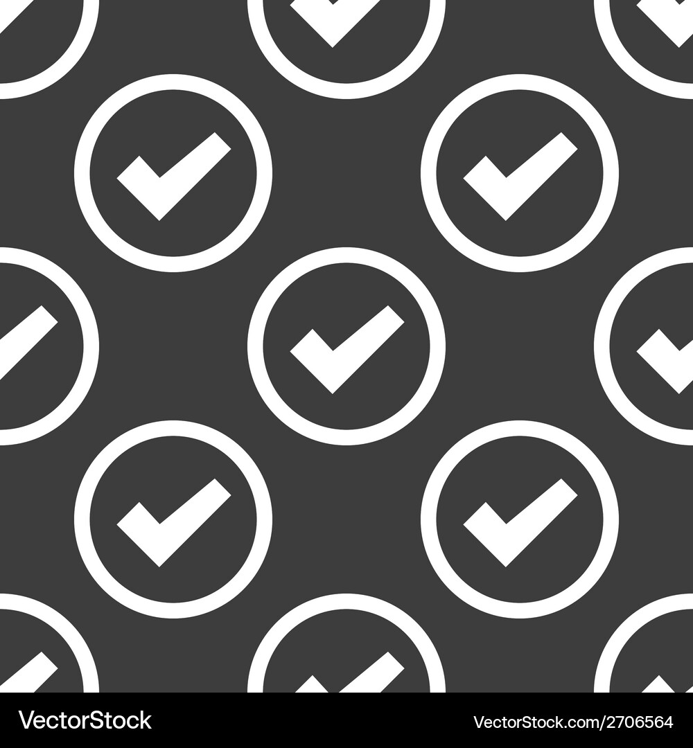 Check mark web icon flat design seamless pattern Vector Image