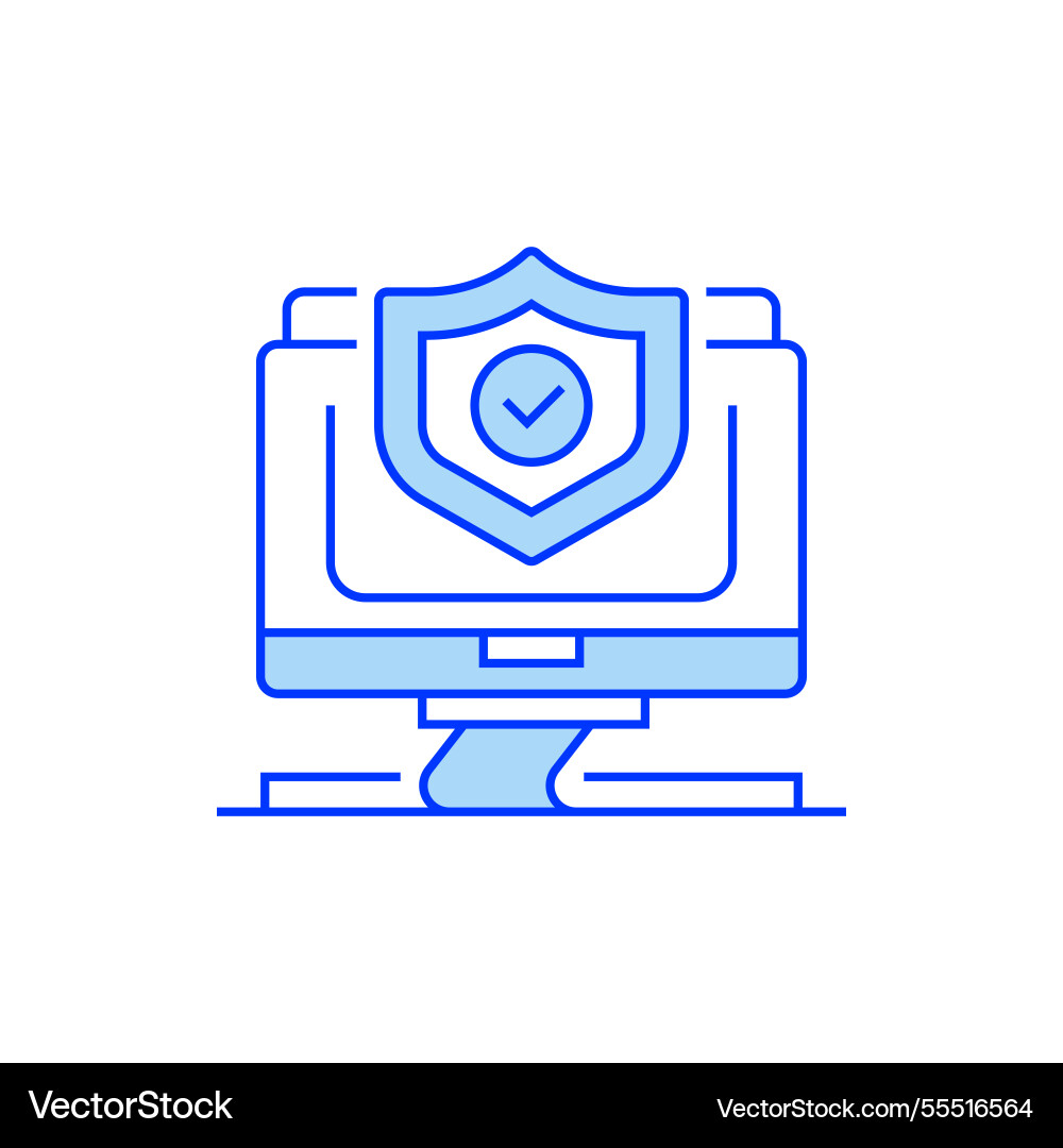 Computer security filled line icon linear style Computer security filled line icon linear style vector image