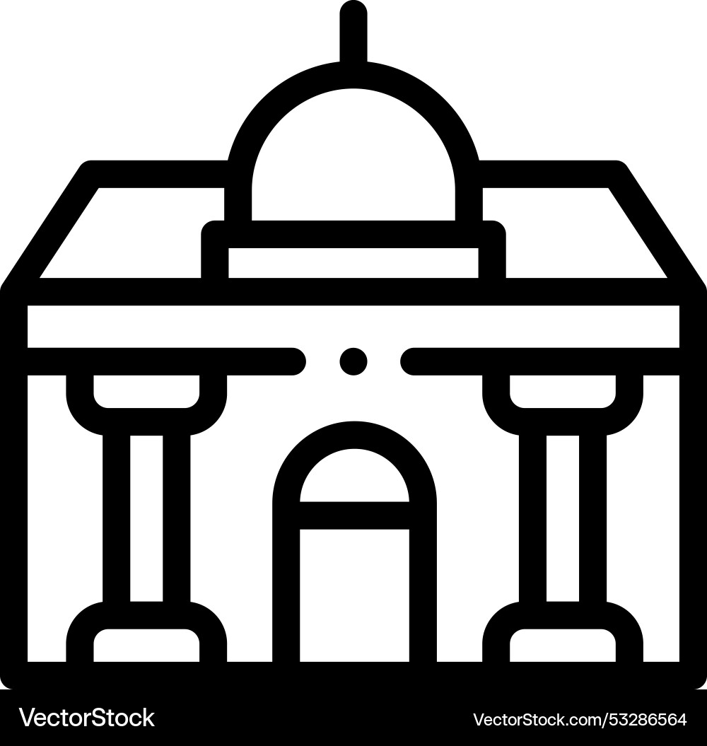 Embassy icon thin linear style design isolated Embassy icon thin linear style design isolated Vector Image