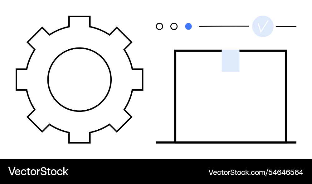 Gear next to a webpage layout with loading Gear next to a webpage layout with loading vector image