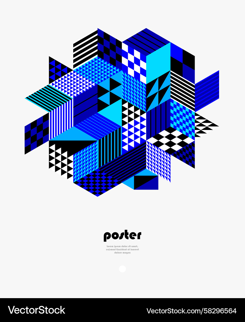 Isometric 3D Cube Pattern Vector Image