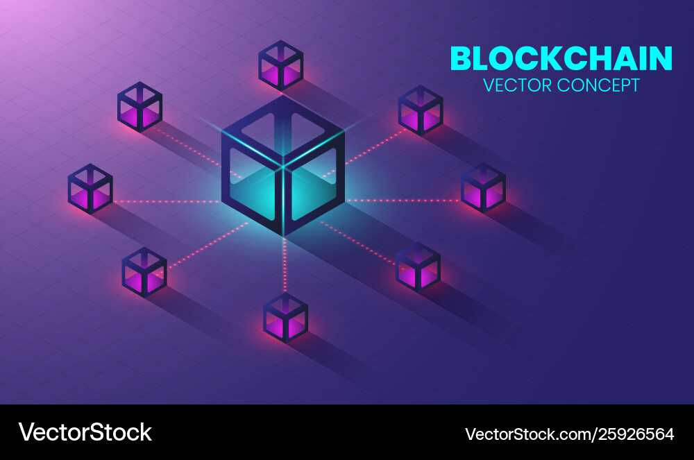 Isometric Blockchain Network vector image