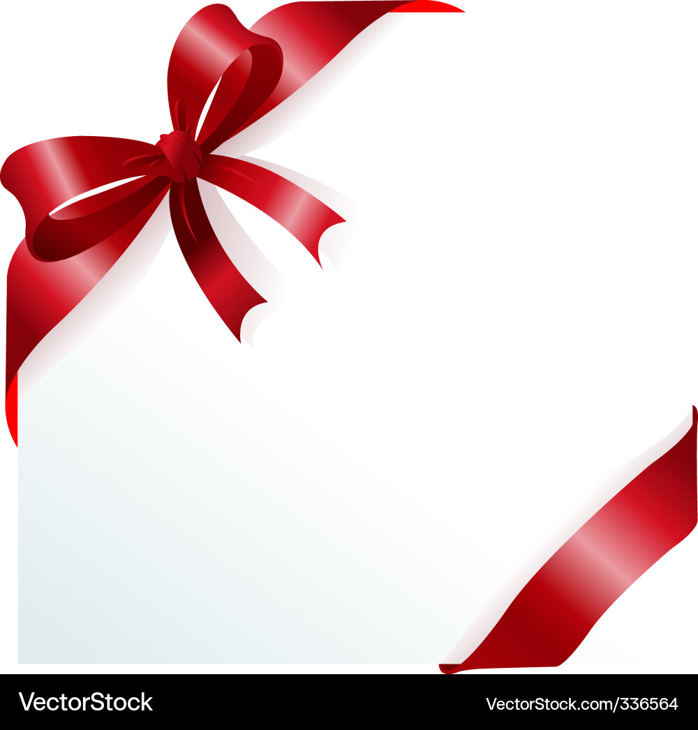 Red ribbon and bow Royalty Free Vector Image - VectorStock