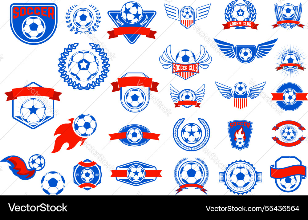 Satz von Fußball-Logos Abzeichen und Design-Elemente Satz von Fußball-Logos Abzeichen und Design-Elemente vektorbild