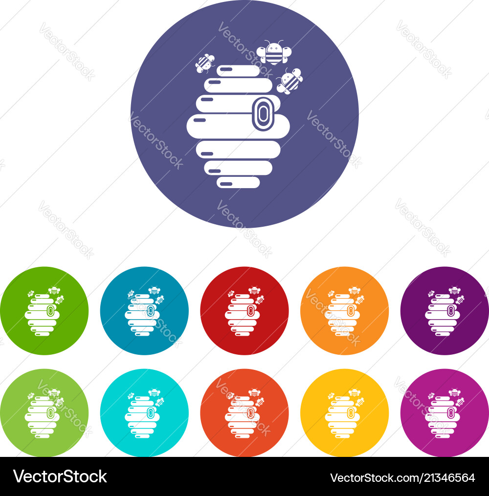 Swarm icons set color Swarm icons set color Vector Image