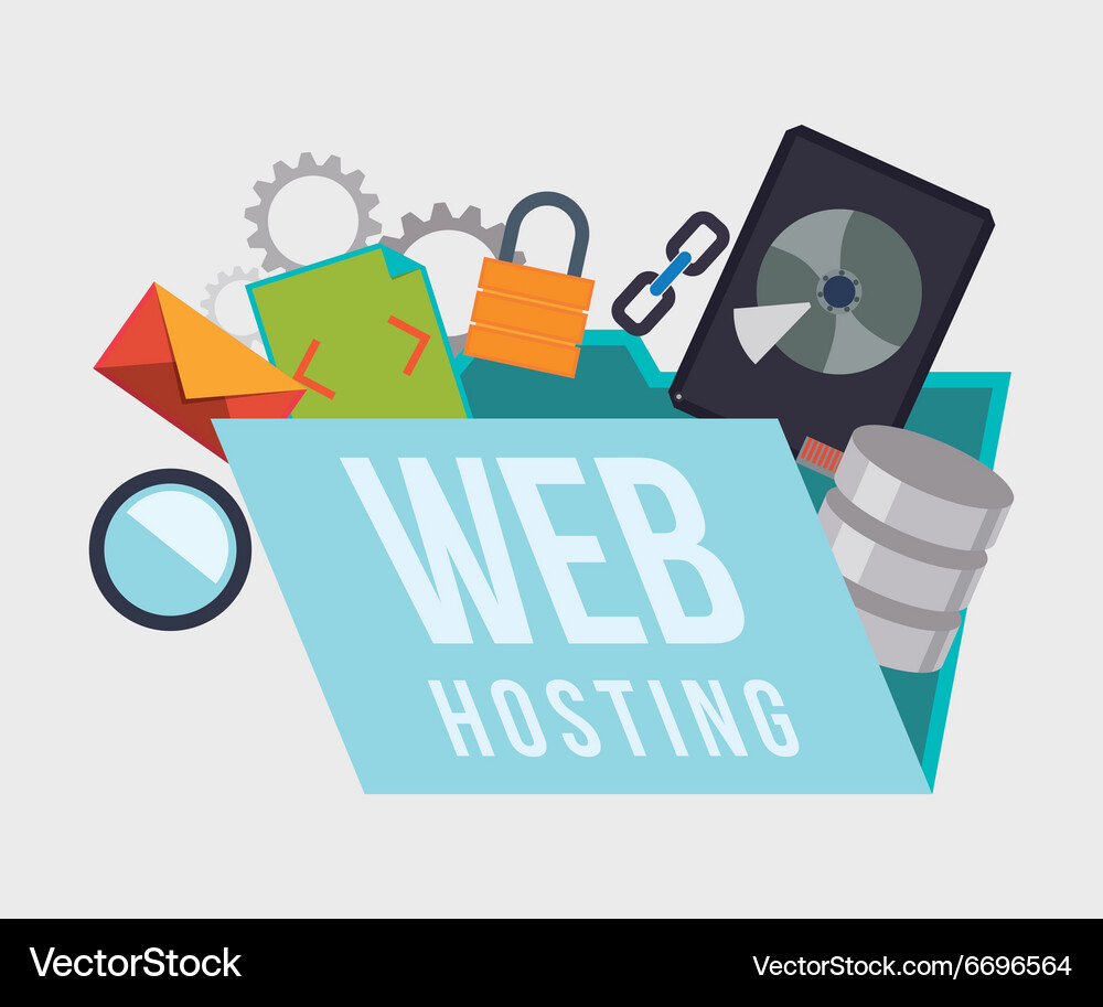 Web hosting and cloud computing Vector Image