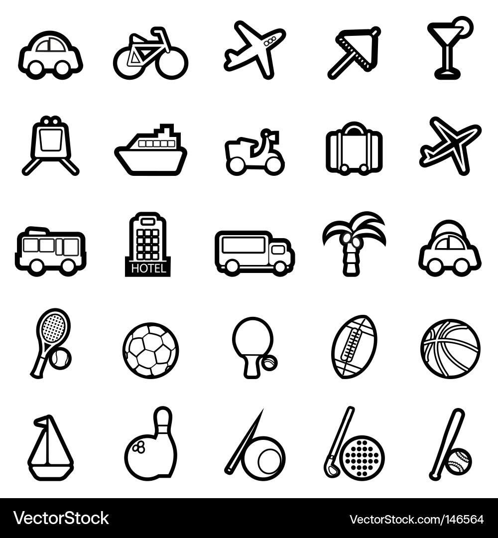 Web Icon Set - Diverse Categories Vector Image