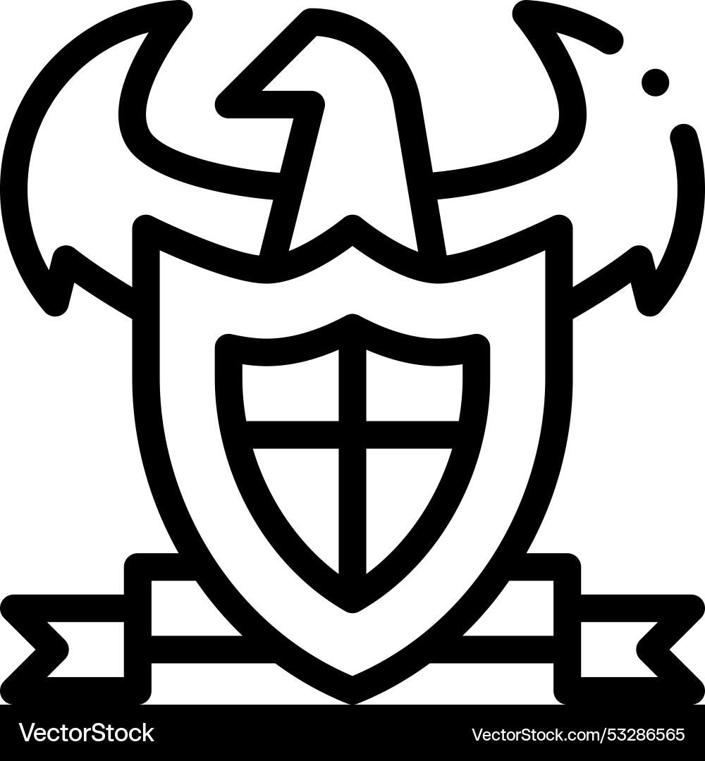 Emblem icon thin linear style design isolated Vector Image