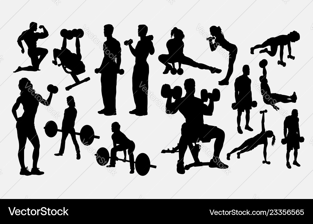 Fitness sport silhouette Fitness sport silhouette vector image