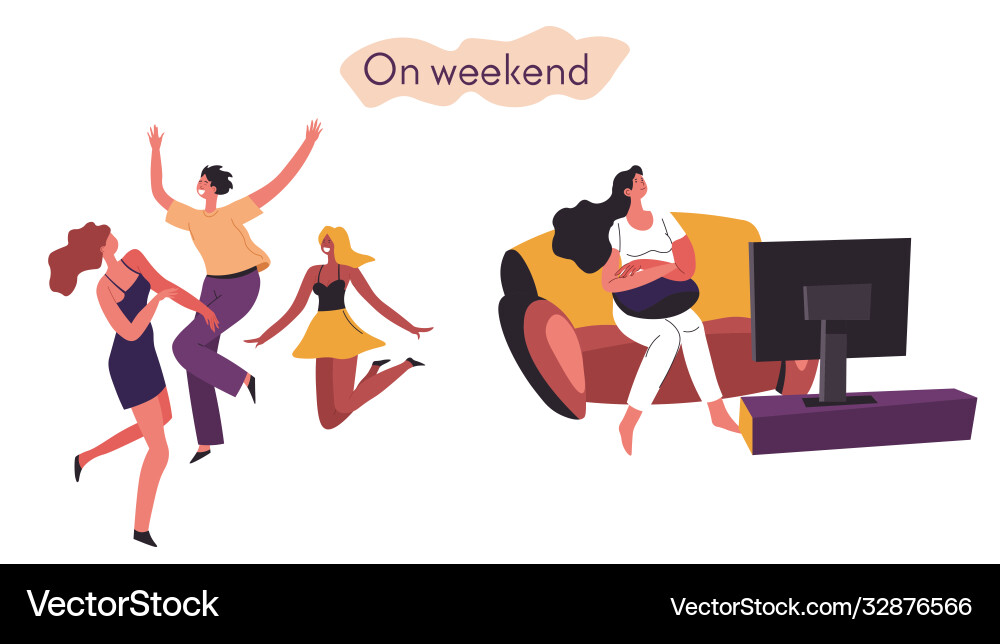 Extrovert and introvert comparison time Extrovert and introvert comparison time vector image