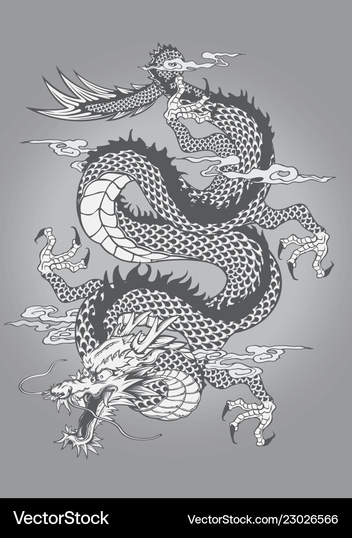 Japanese Dragon Capricorn Goat Tattoo Vector Image