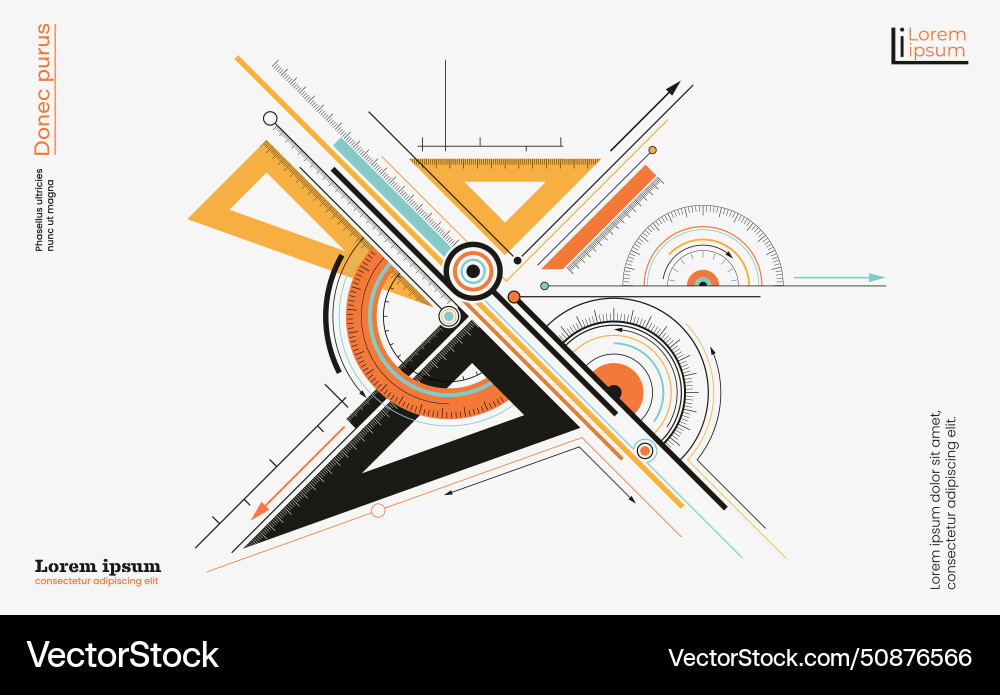 Ruler and goniometer of measurement Ruler and goniometer of measurement vector image