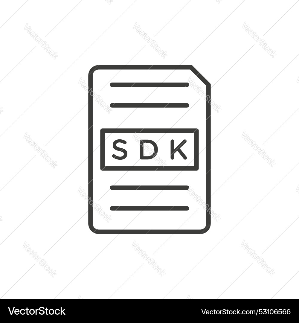 Sdk line icon isolated on white background Vector Image