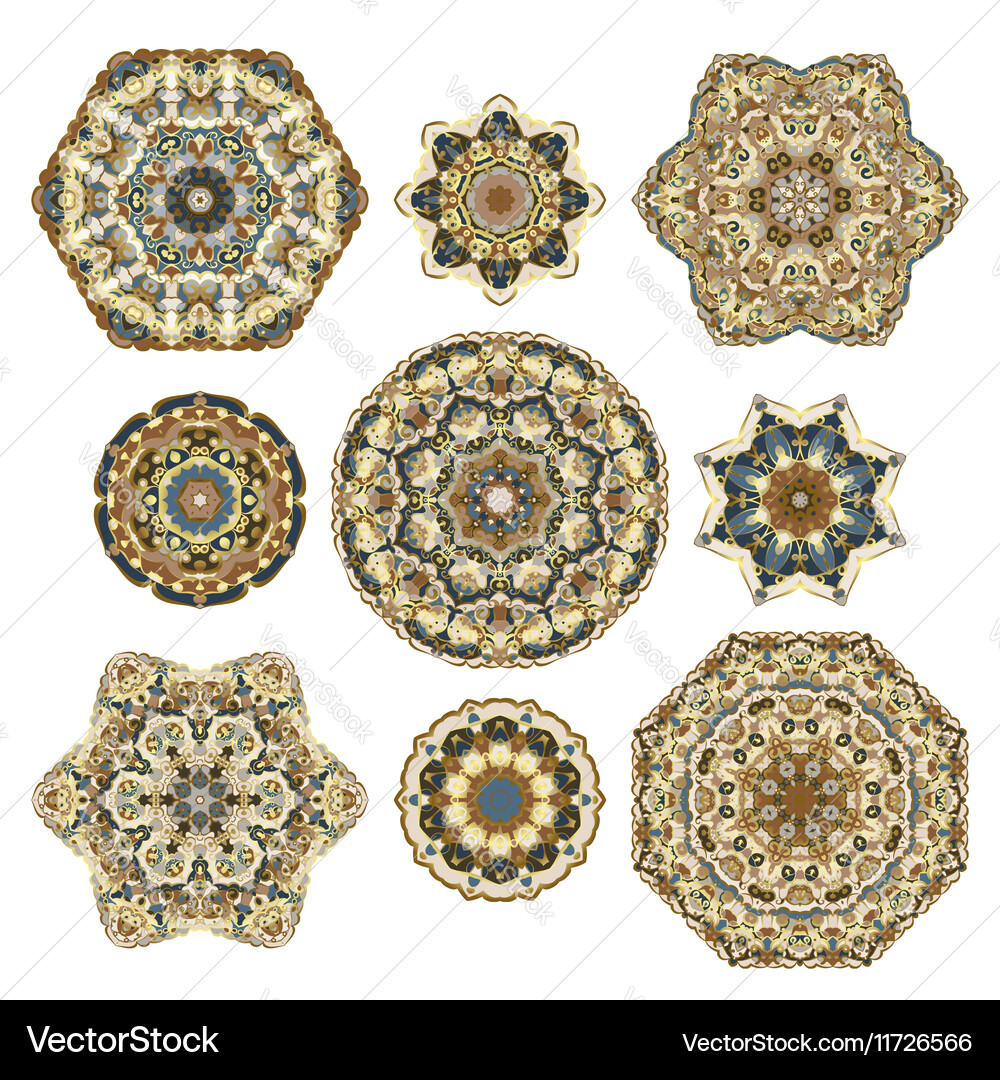 Set of abstract circular elements Vector Image