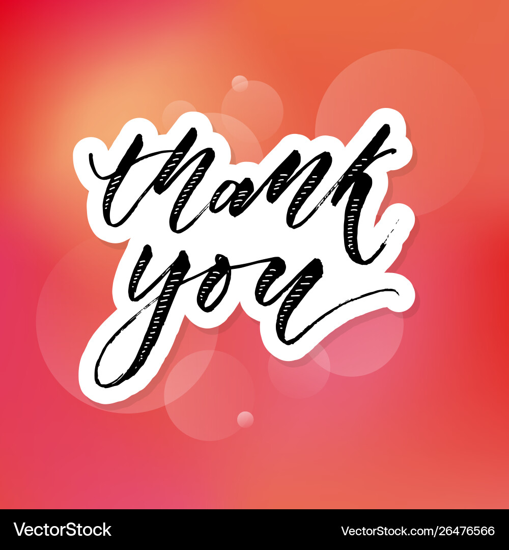 Thank you watercolor lettering calligraphy Thank you watercolor lettering calligraphy vector image