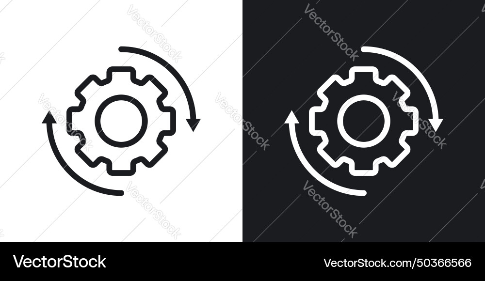 Workflow process icon set operations gear Workflow process icon set operations gear vector image