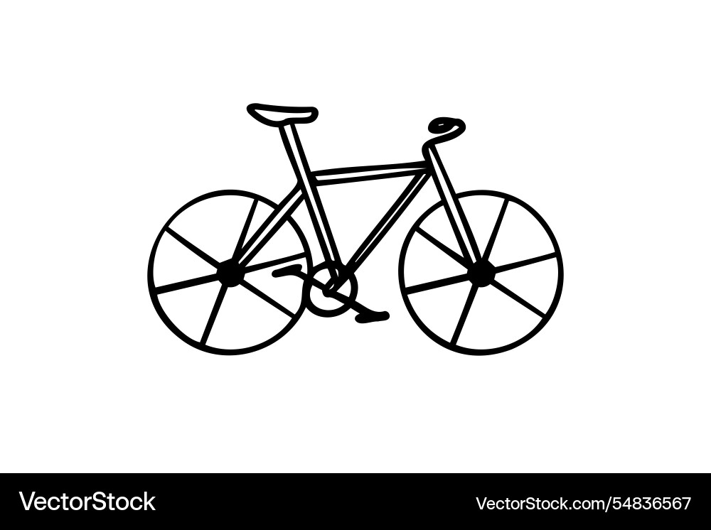 Bicycle hand drawn icon doodle sign Bicycle hand drawn icon doodle sign vector image