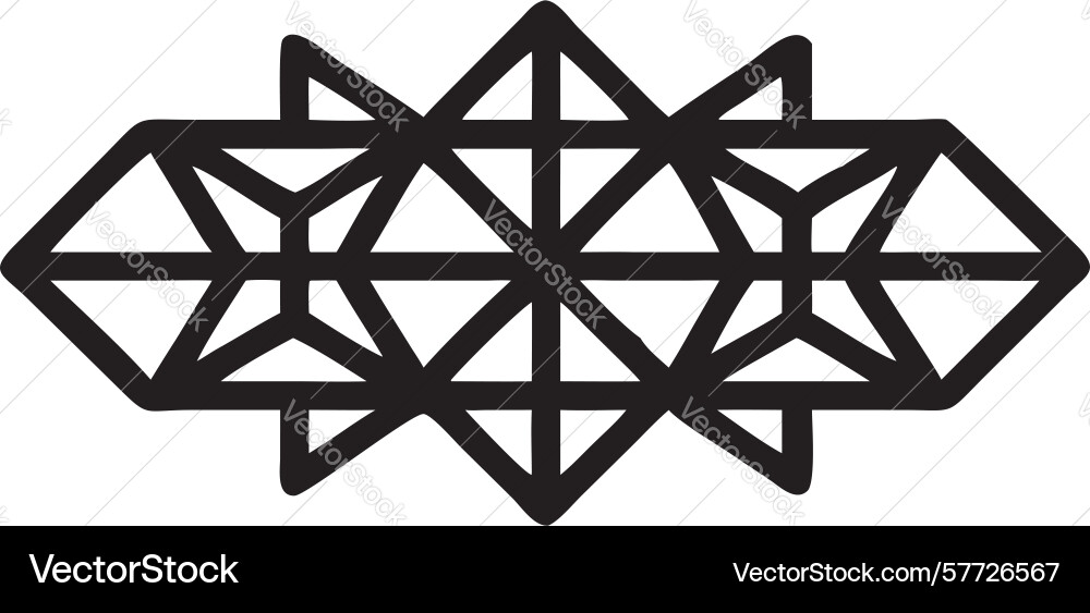 Bold geometric abstract shape sharp angles vector image
