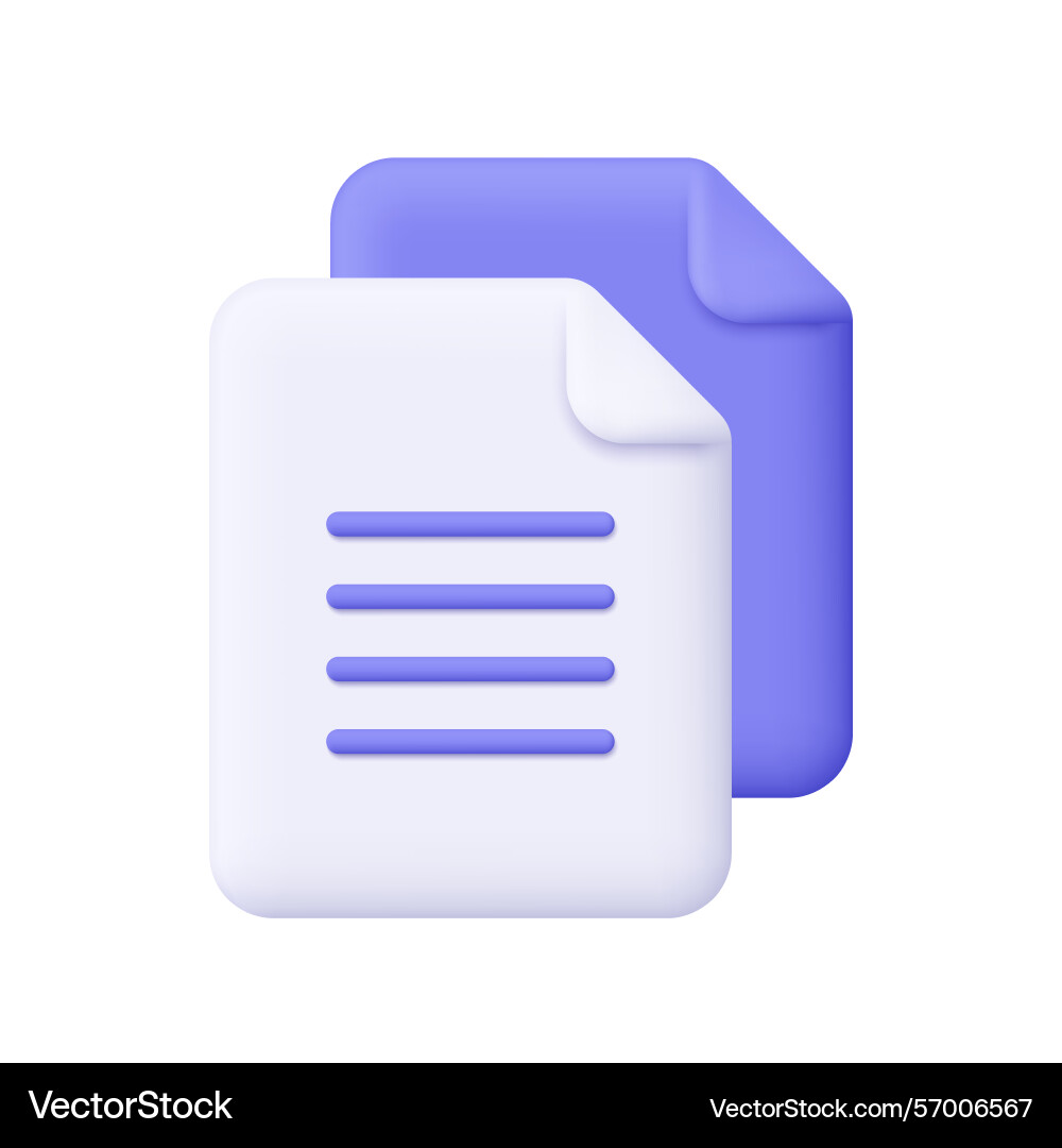 Copy file document icon stack of paper sheets vector image