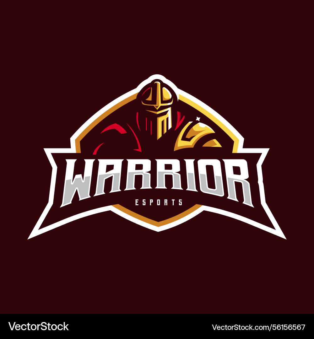Gold warrior mascot logo Gold warrior mascot logo Vector Image