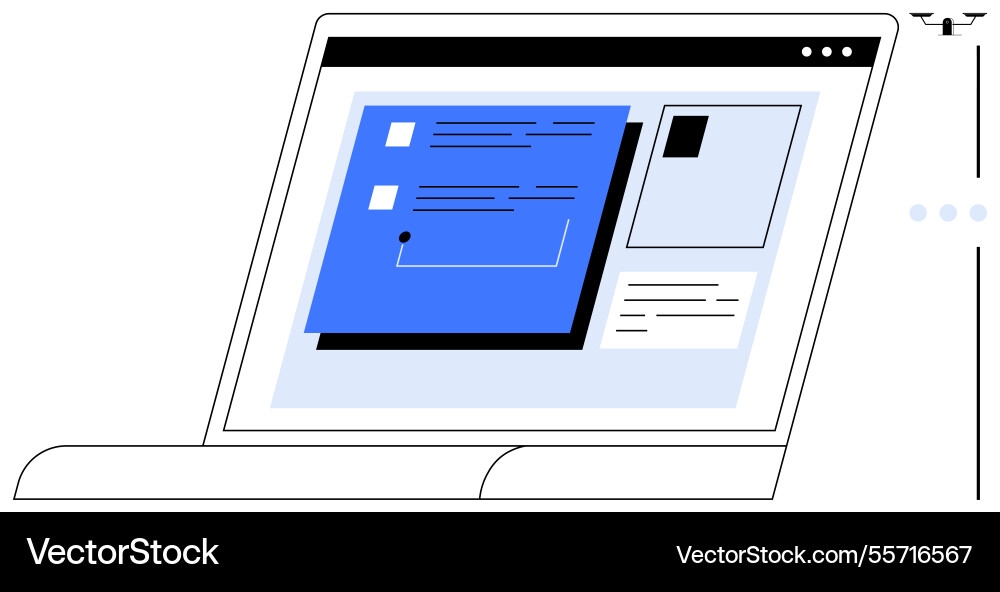 Laptop displaying emails and task management Laptop displaying emails and task management vector image