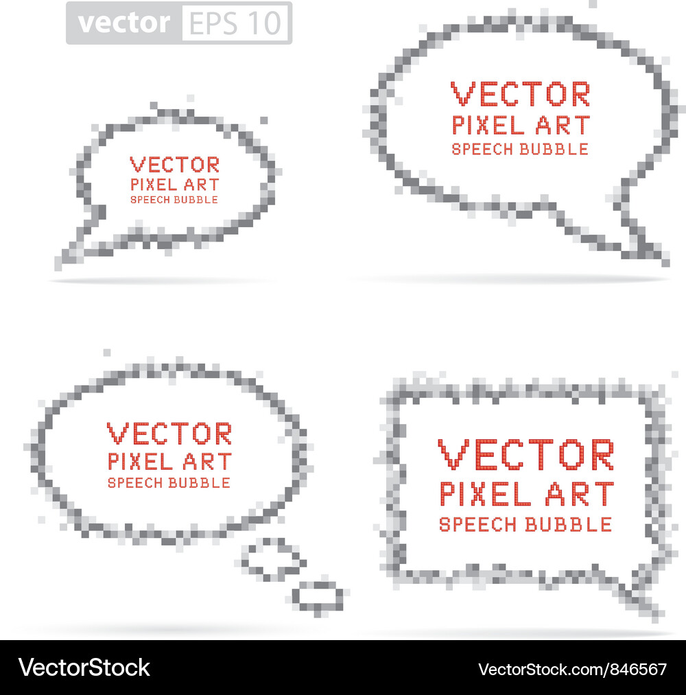 Pixel Kunst Sprachblasen Vektorbild