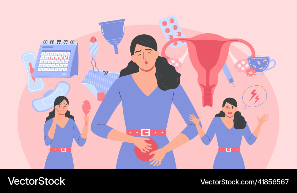 Premenstrual syndrome flat vector image