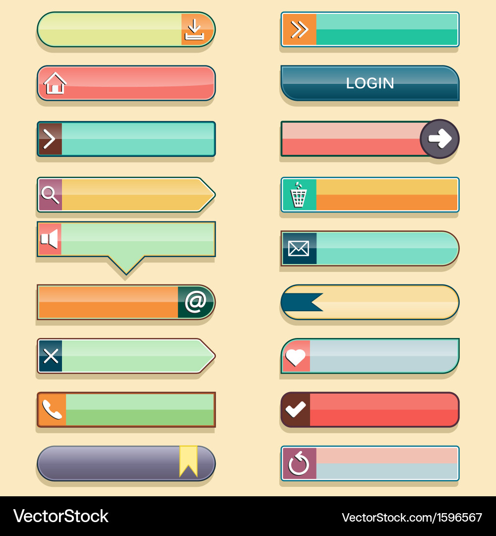 Retro Web Buttons Collection vector image
