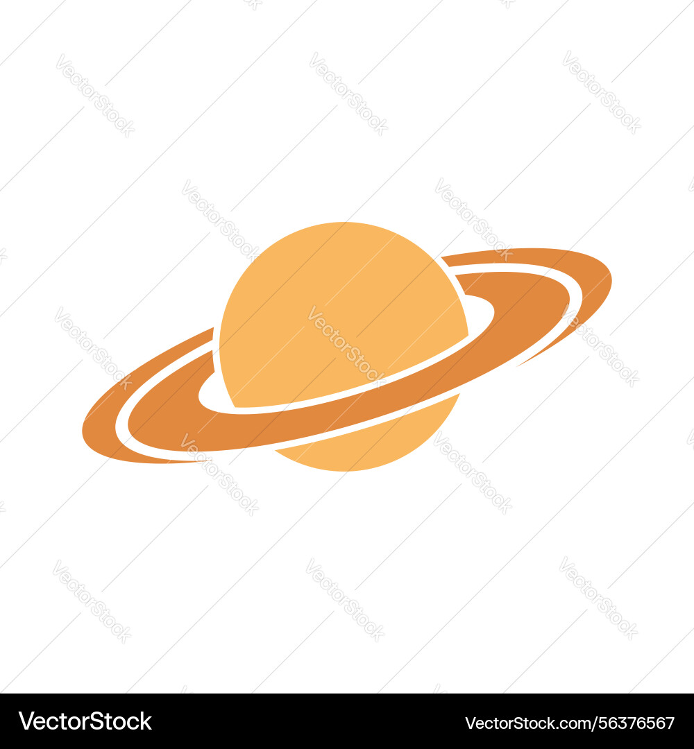 Saturn planet icon in flat style outer space Saturn planet icon in flat style outer space vector image