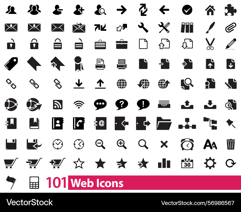 Set of 101 web icon home location call Set of 101 web icon home location call Vector Image