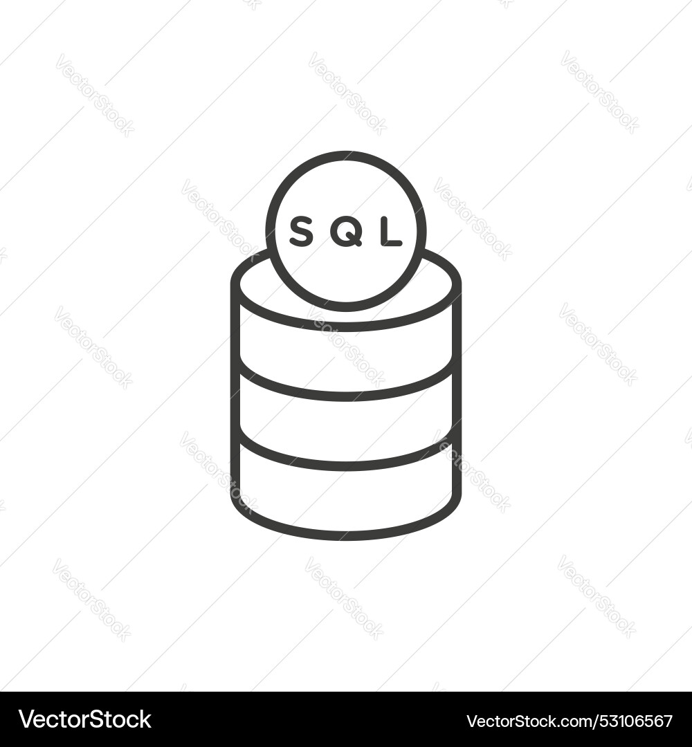 Sql line icon isolated on white background Sql line icon isolated on white background vector image