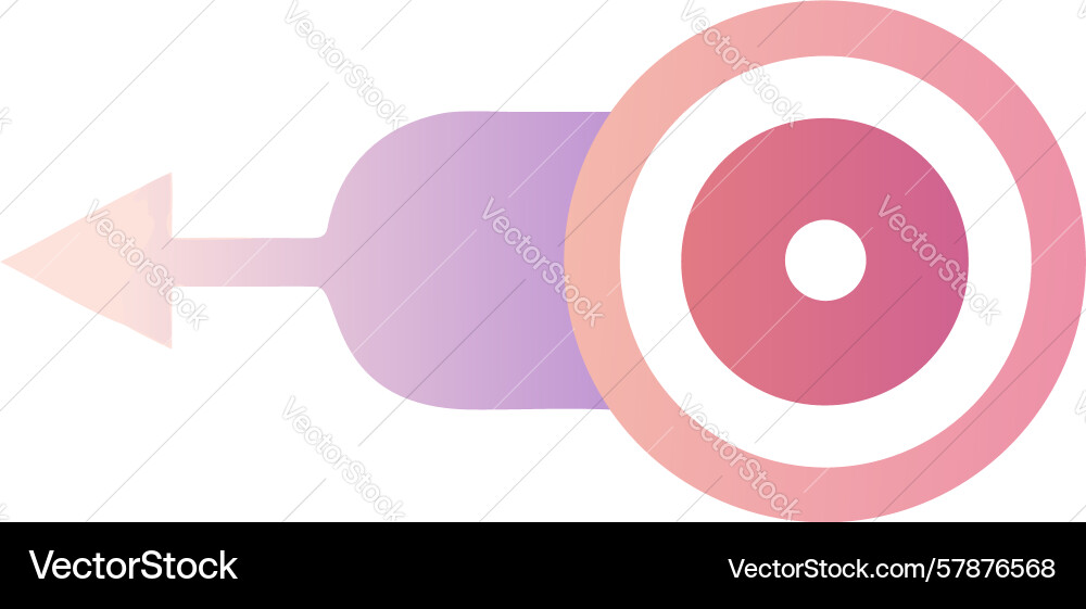 Abstract target icon with reverse arrow design Vector Image