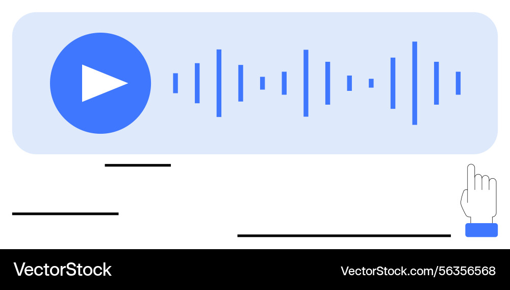 Audio player interface with play button Audio player interface with play button vector image