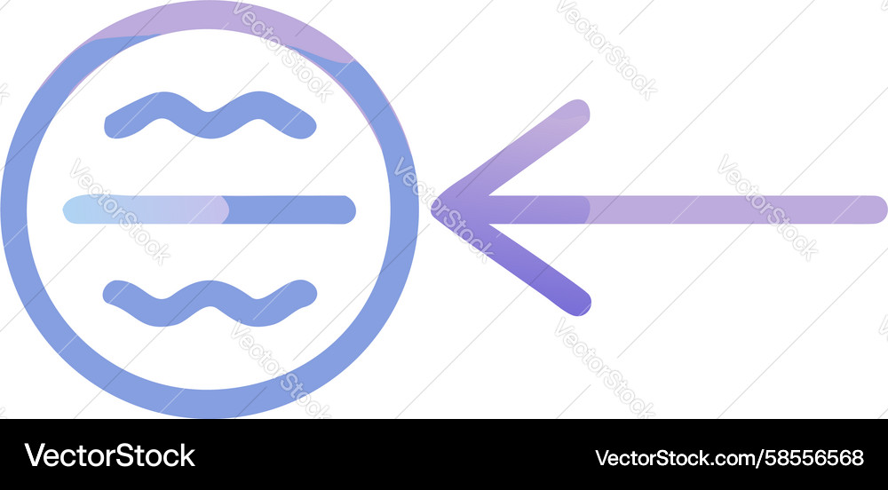 Backward Signal Icon - Wave Lines Vector Image
