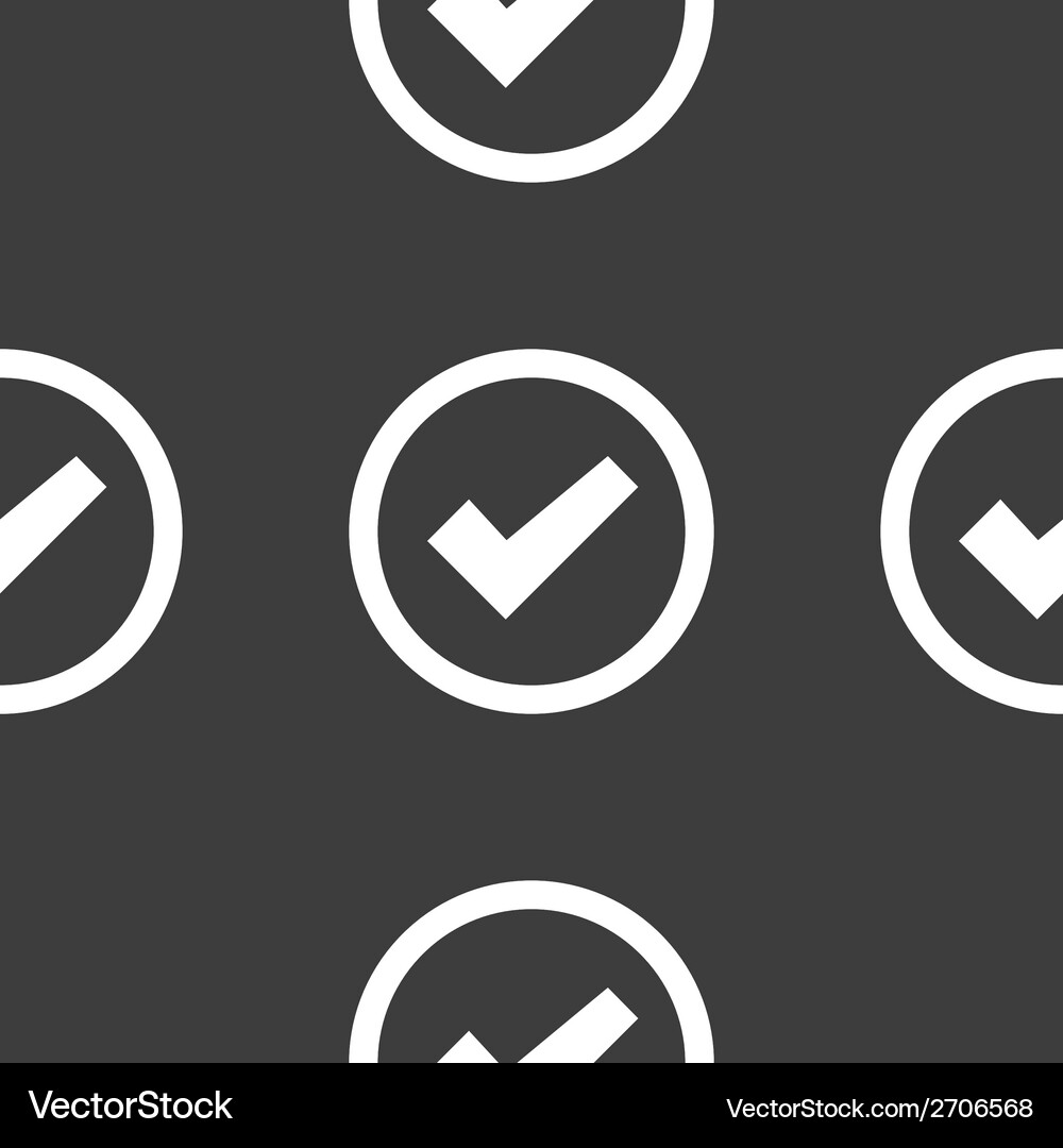 Check mark web icon flat design seamless pattern Vector Image