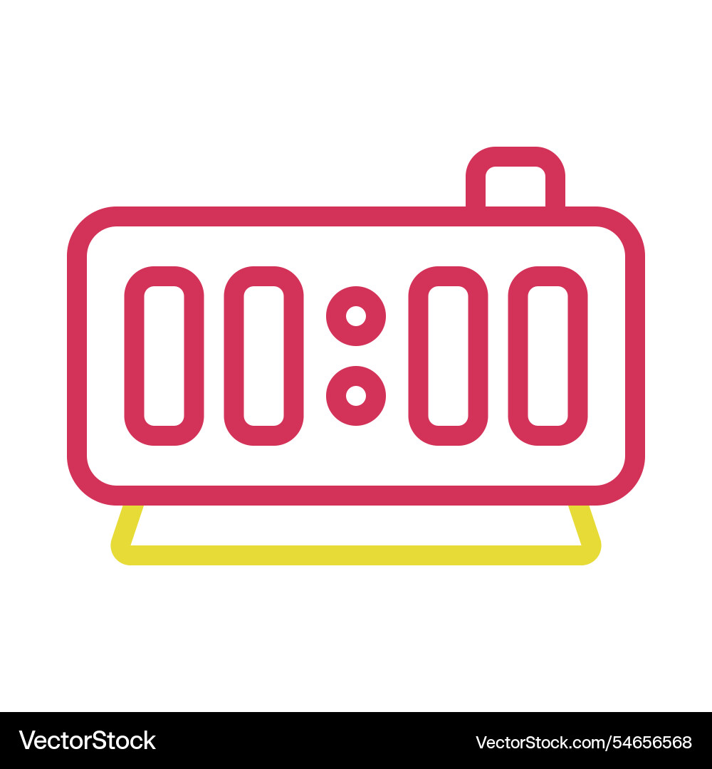 Digital alarm clock displaying midnight concept vector image