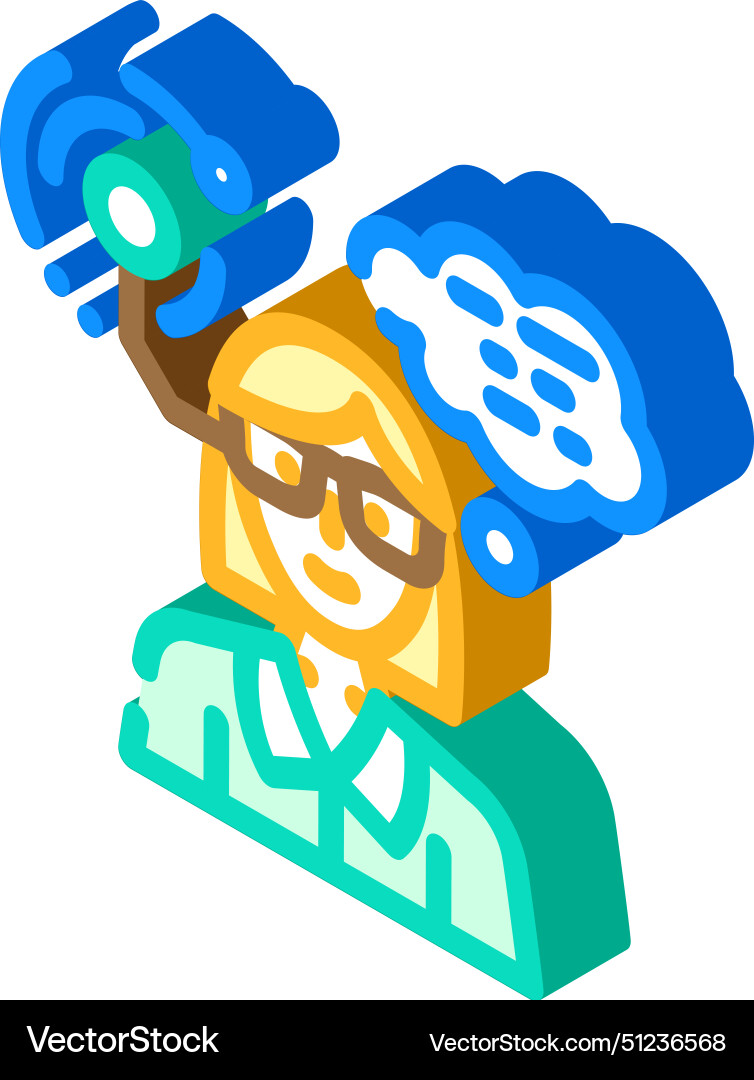 Geek chic tech enthusiast isometric icon Vector Image
