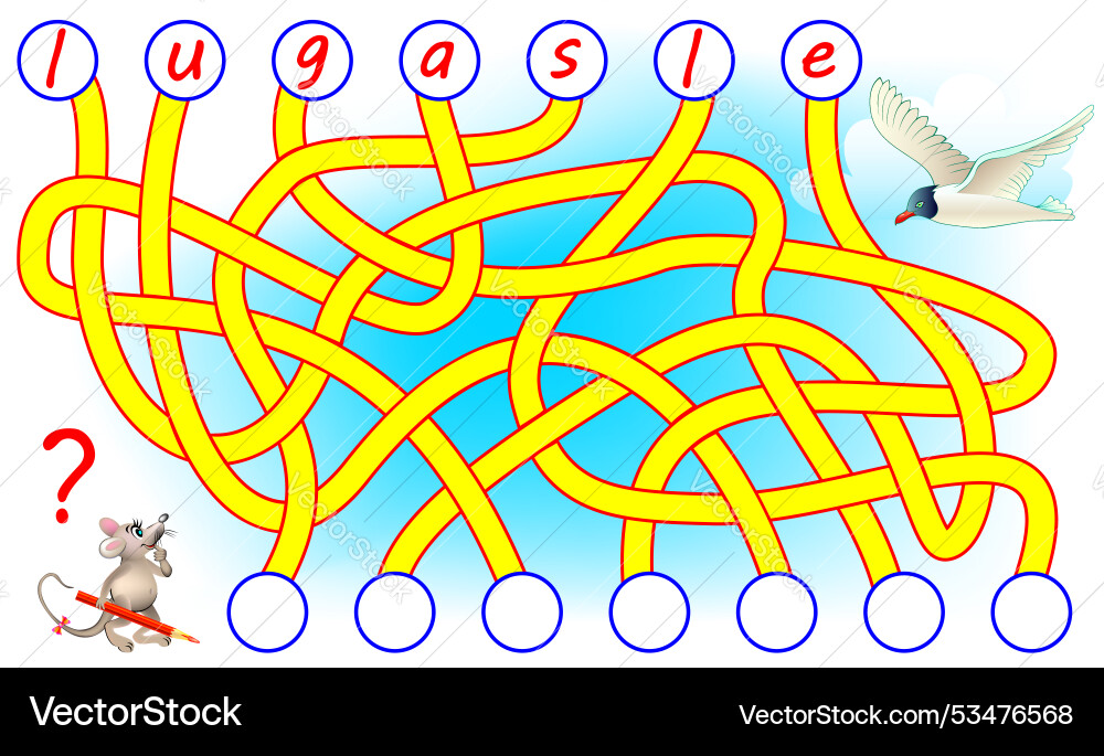 Logic puzzle game for study english need to find vector image