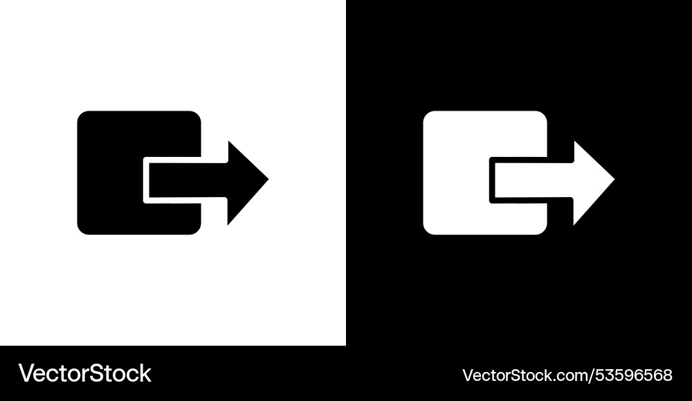 Logout exit icon isolated flat in outline Logout exit icon isolated flat in outline vector image