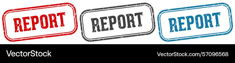 Report stamp rectangular set Vector Image