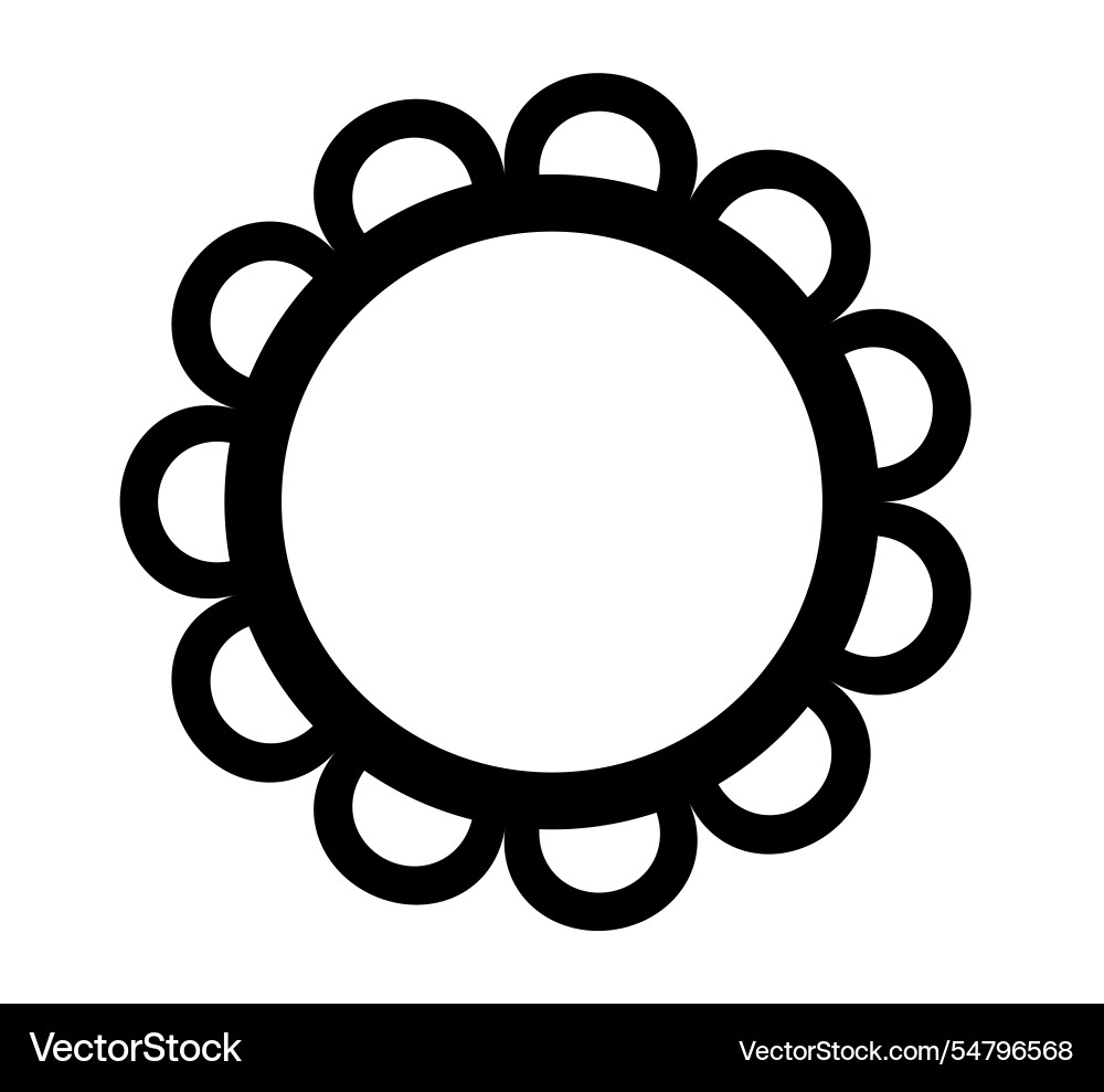 Scalloped edge circle frame simple round Scalloped edge circle frame simple round vector image