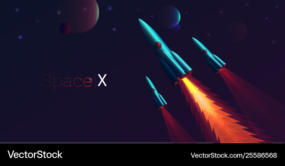 Spaceships in open space reaching other Spaceships in open space reaching other vector image