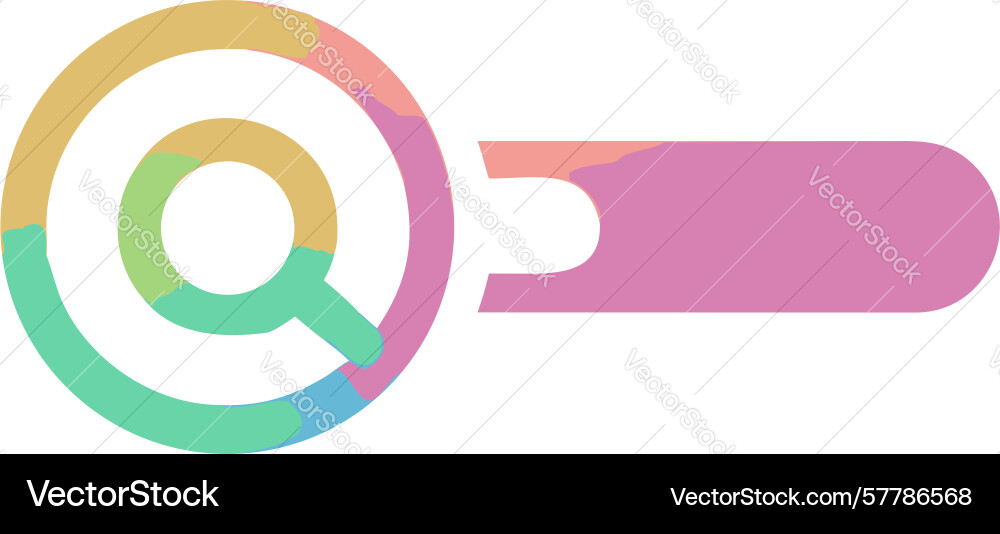 Stylized magnifying glass with multiple lines Vector Image
