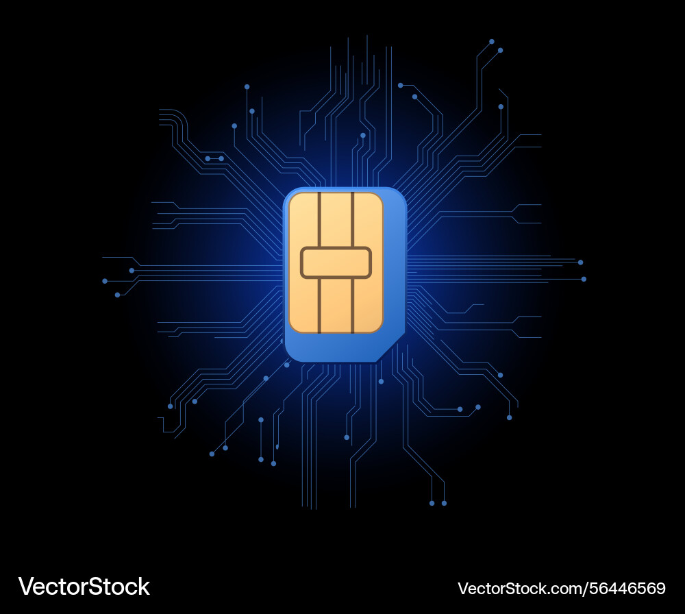 3d mobile sim card user identification and data 3d mobile sim card user identification and data vector image