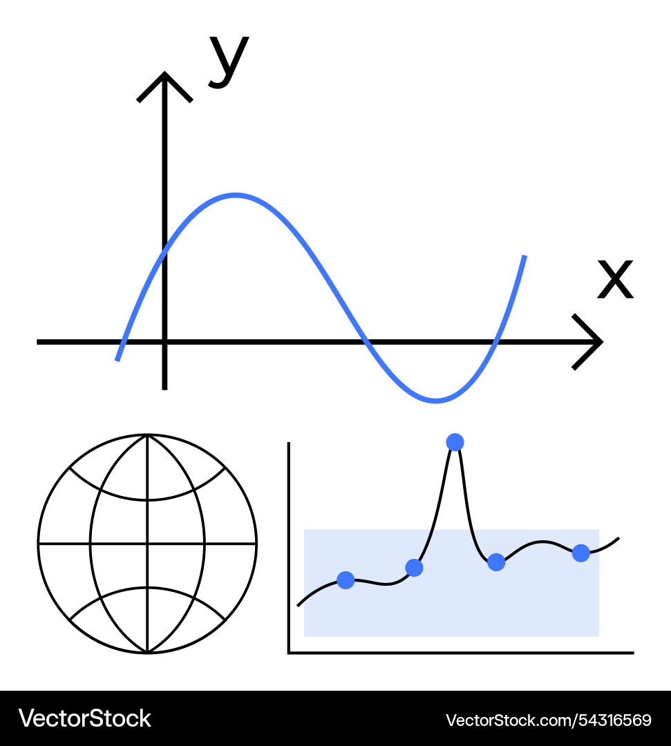 Analytical graphs and global data concepts Analytical graphs and global data concepts vector image